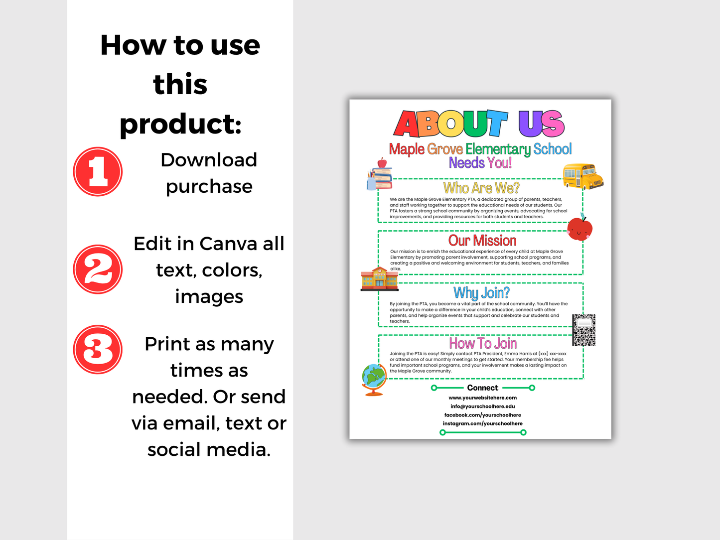 EDITABLE About The PTA PTO Flyer Template