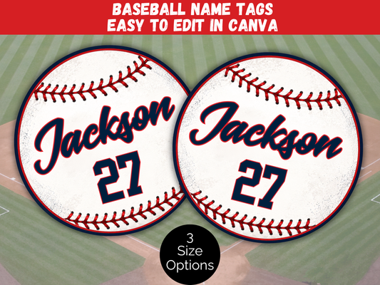 Editable Baseball Name Tags Template