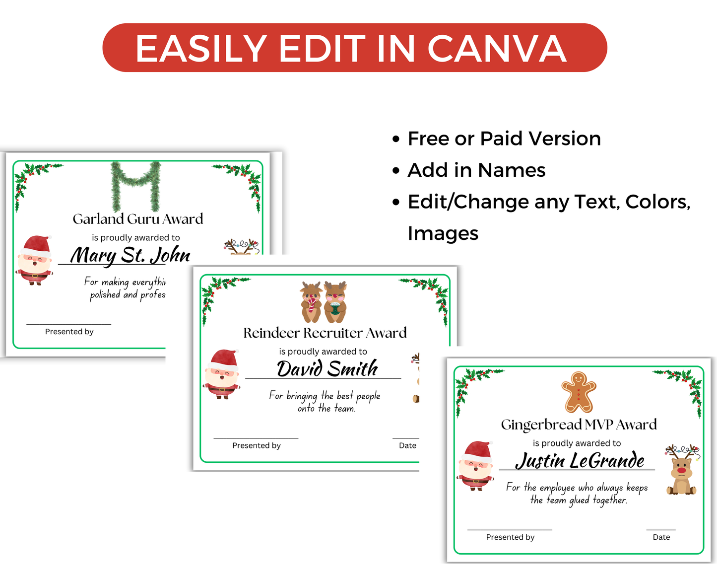 Funny Christmas Employee Awards