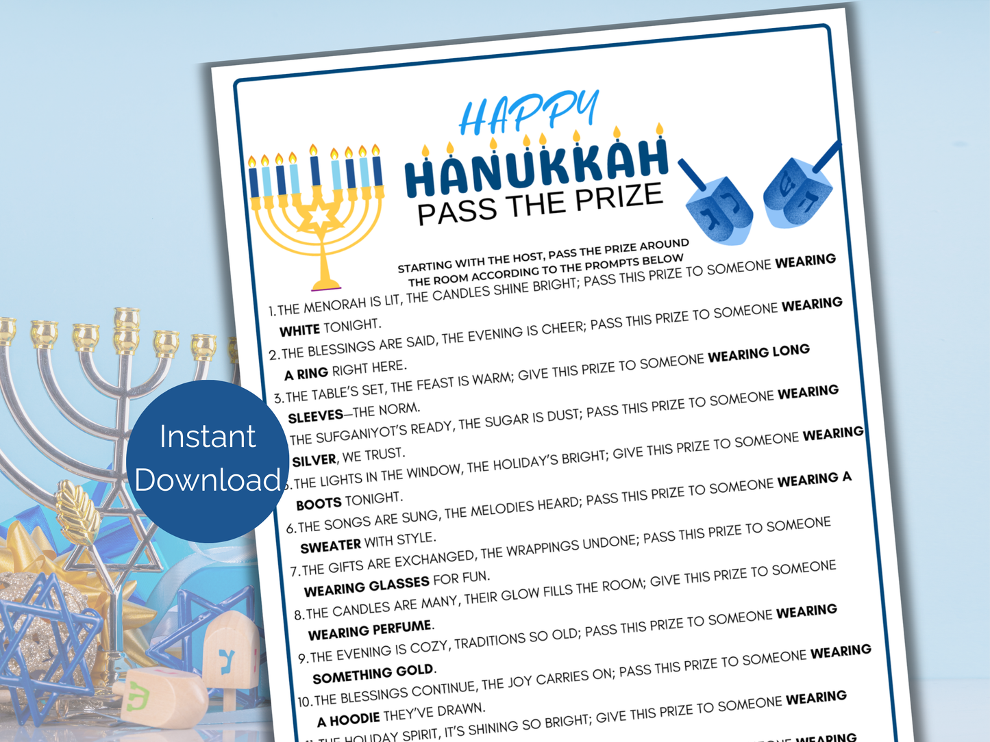 Hanukkah Pass The Prize