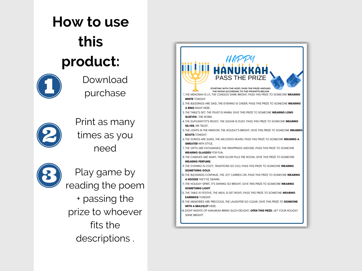 Hanukkah Pass The Prize