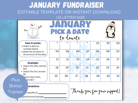 Editable January Pick A Date