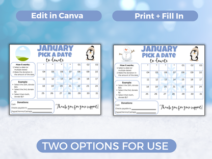 Editable January Pick A Date