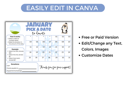 Editable January Pick A Date