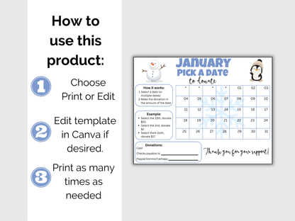 Editable January Pick A Date