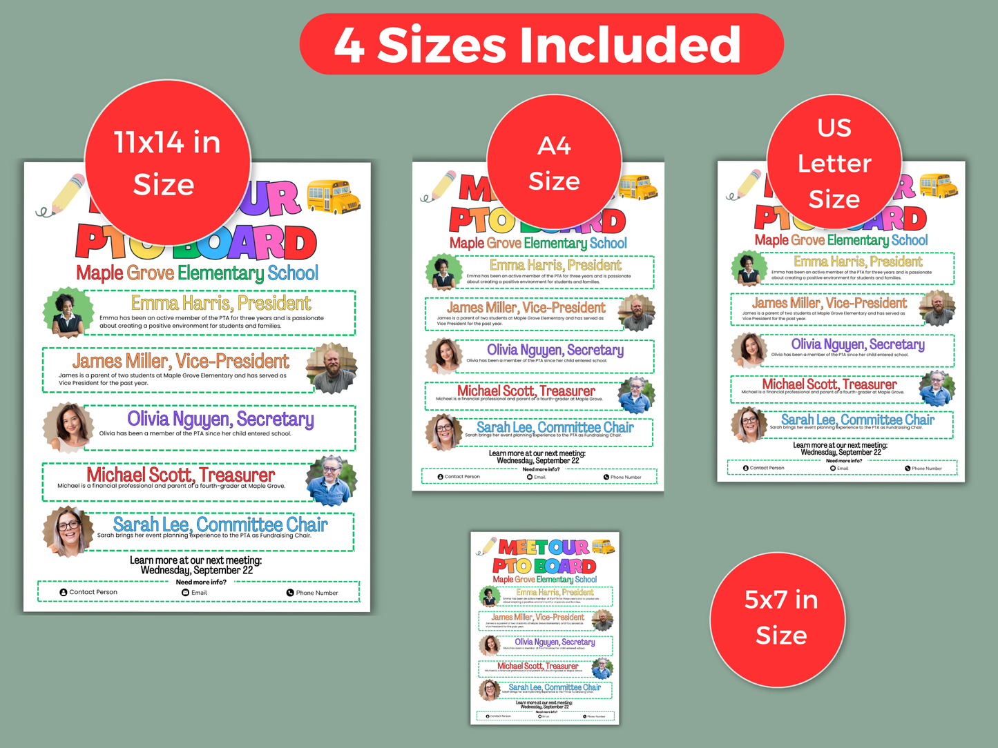 EDITABLE Meet The PTA PTO Board Flyer Template