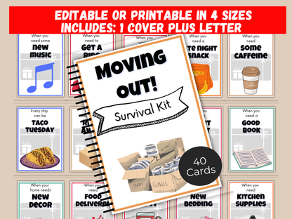 Moving Out Gift Card Book Editable or Printable