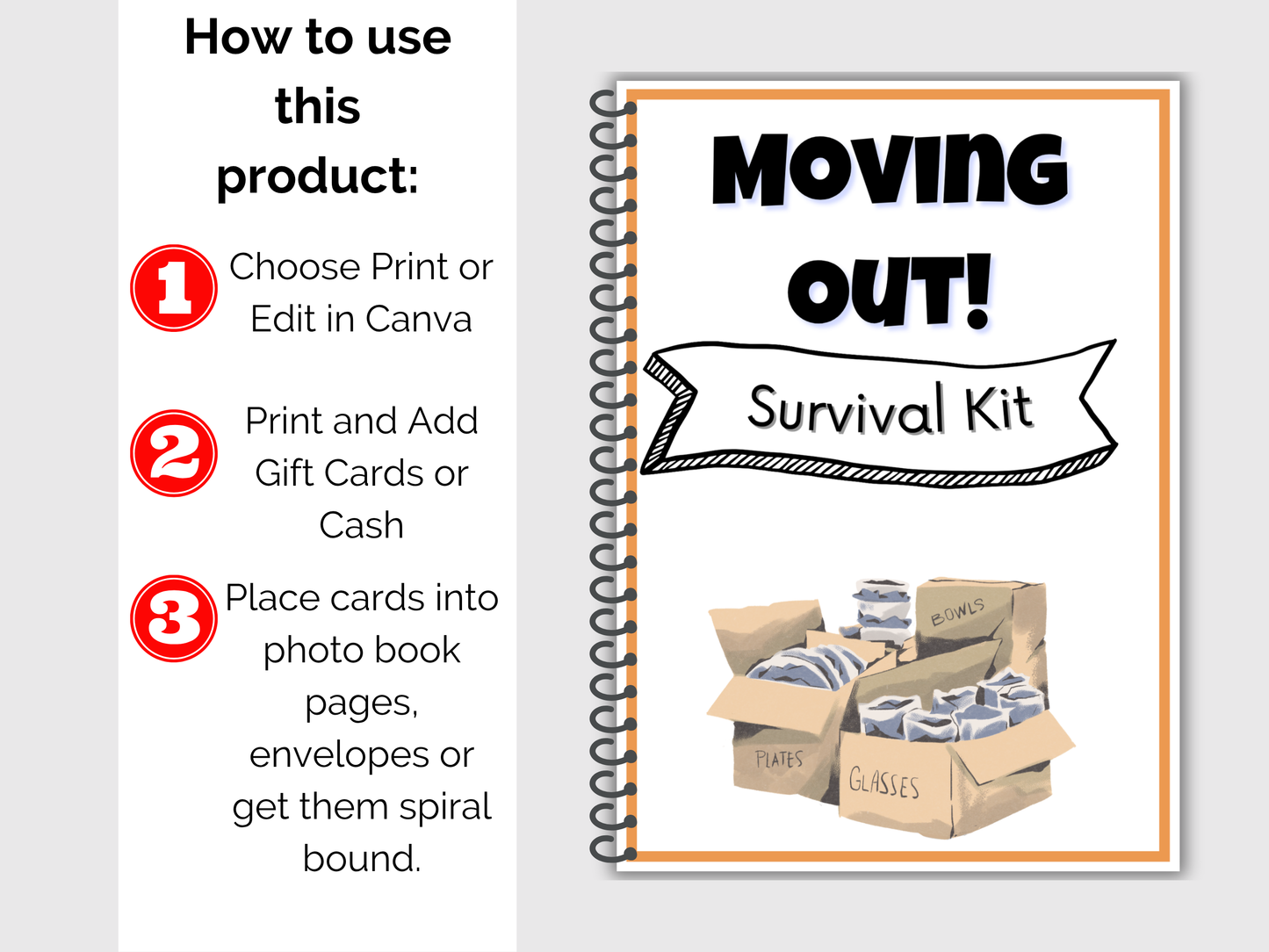 Moving Out Gift Card Book Editable or Printable