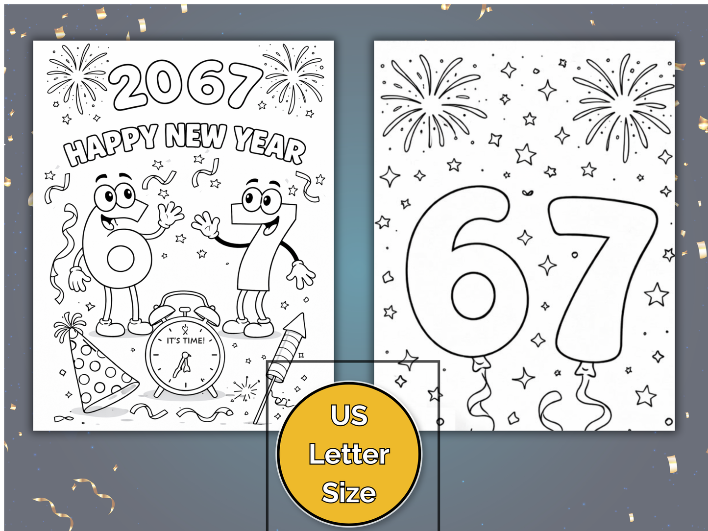 67 New Year Coloring Pages