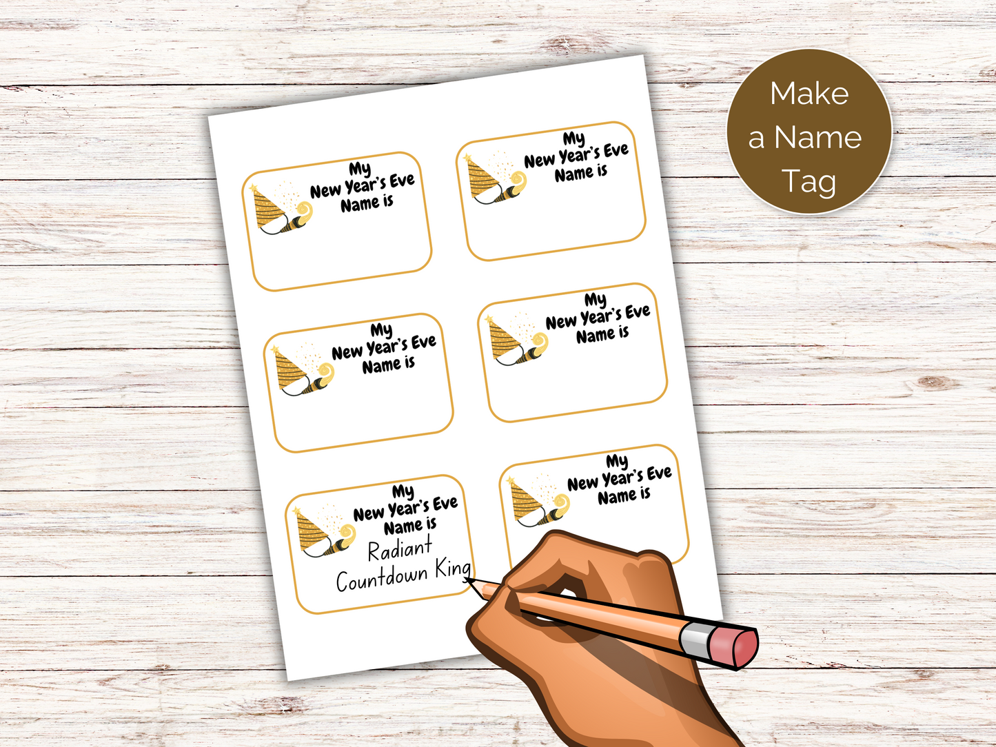 What's Your New Years Eve Name Game + Name Tags