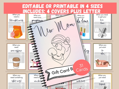 New Mom Gift Card Book Editable or Printable