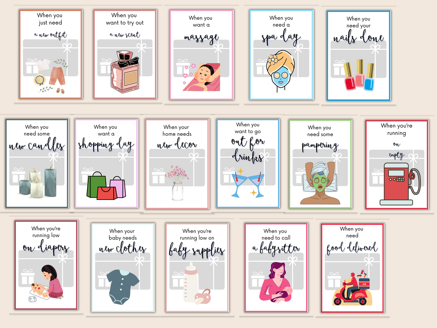 New Mom Gift Card Book Editable or Printable