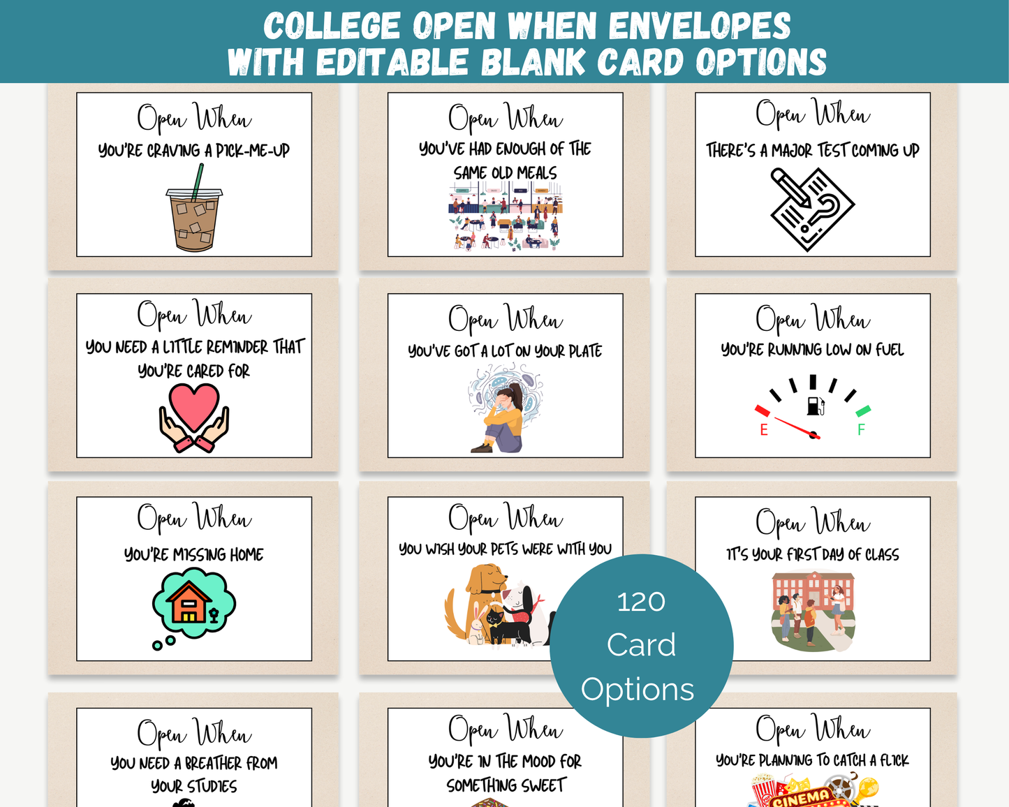 Open When Envelope Labels for College