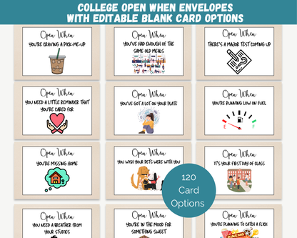 Open When Envelope Labels for College