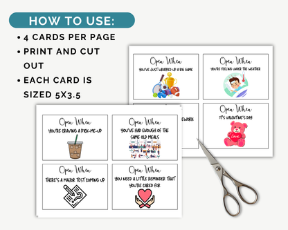 Open When Envelope Labels for College