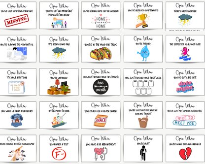 Open When Envelope Labels for College
