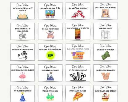 Open When Envelope Labels for College