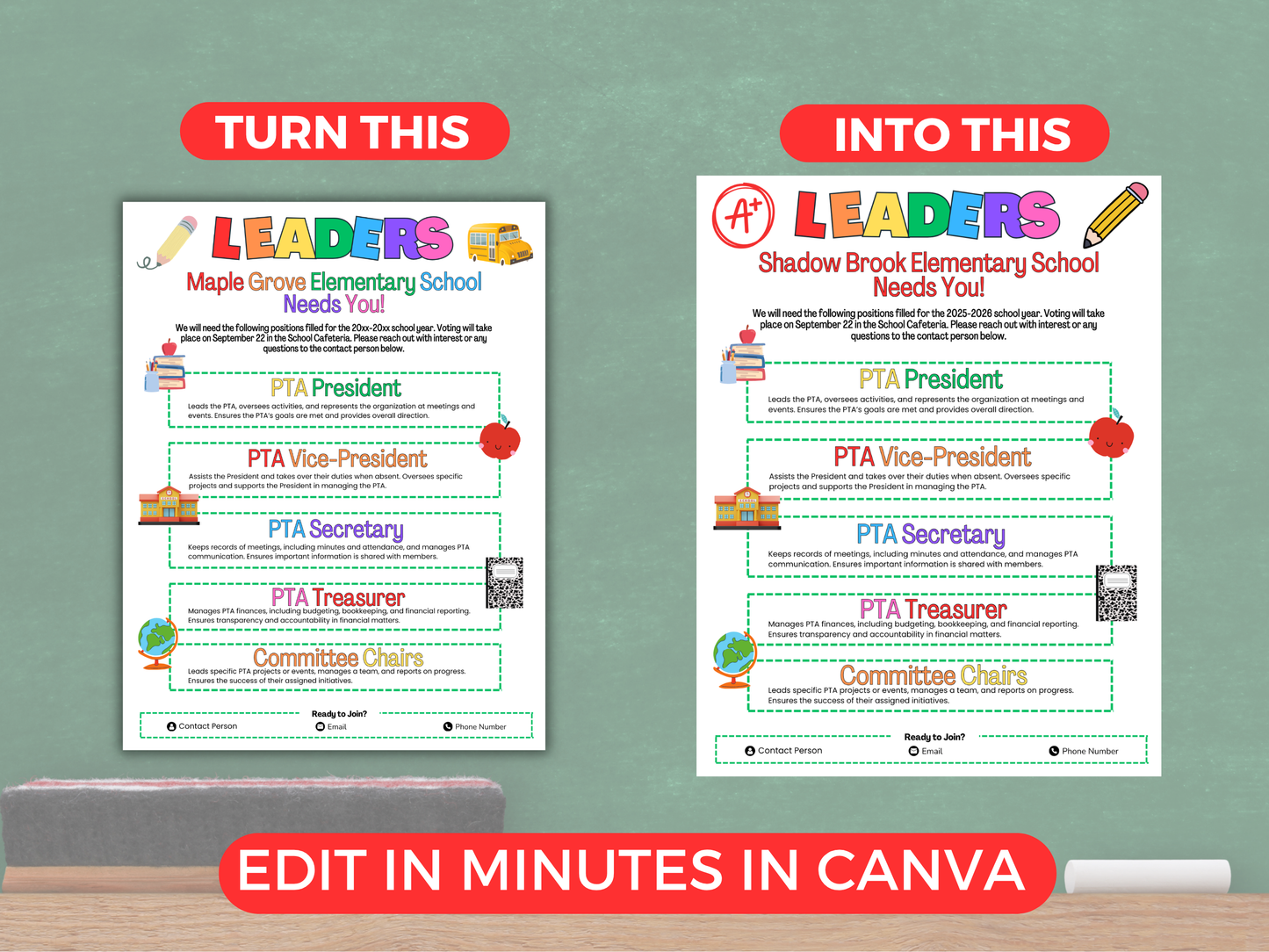 EDITABLE PTA PTO Elections Flyer Template
