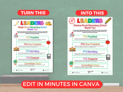 EDITABLE PTA PTO Elections Flyer Template