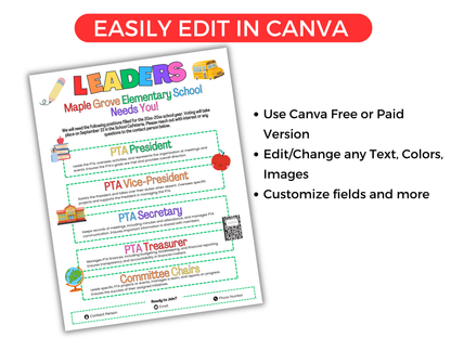 EDITABLE PTA PTO Elections Flyer Template