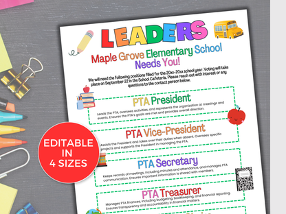 EDITABLE PTA PTO Elections Flyer Template
