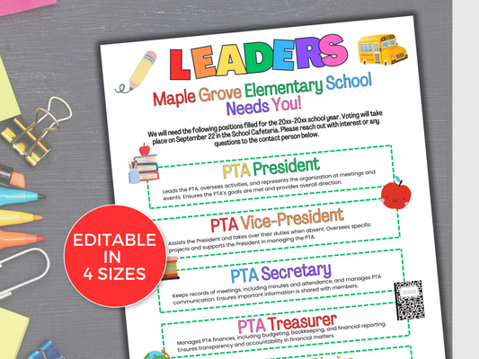 EDITABLE PTA PTO Elections Flyer Template