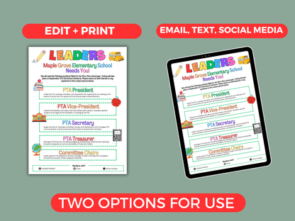 EDITABLE PTA PTO Elections Flyer Template