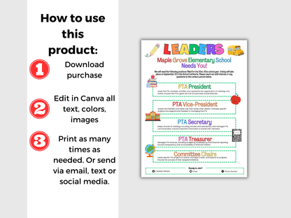 EDITABLE PTA PTO Elections Flyer Template