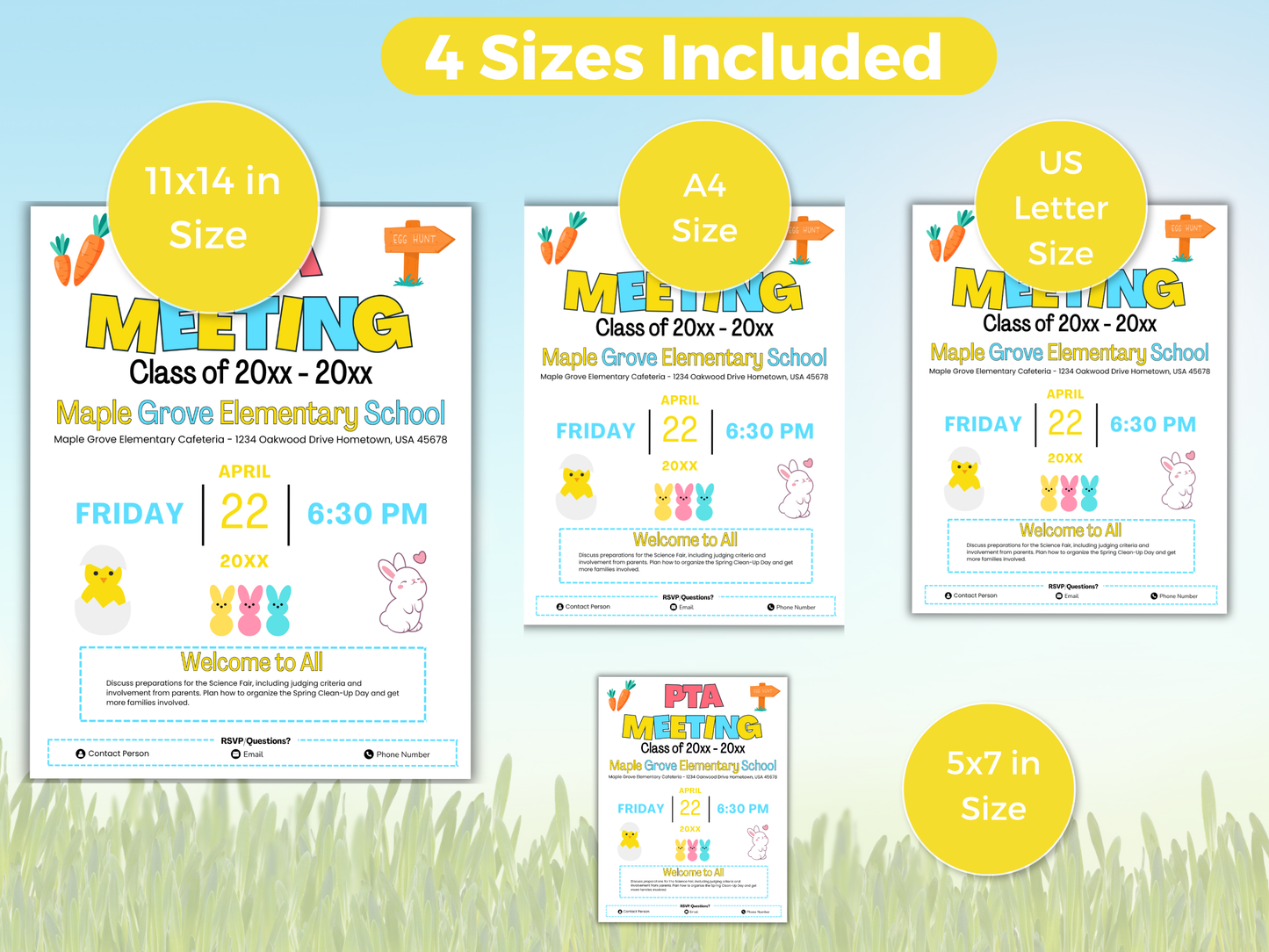 EDITABLE PTO PTA April Meeting Flyer Template