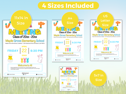 EDITABLE PTO PTA April Meeting Flyer Template