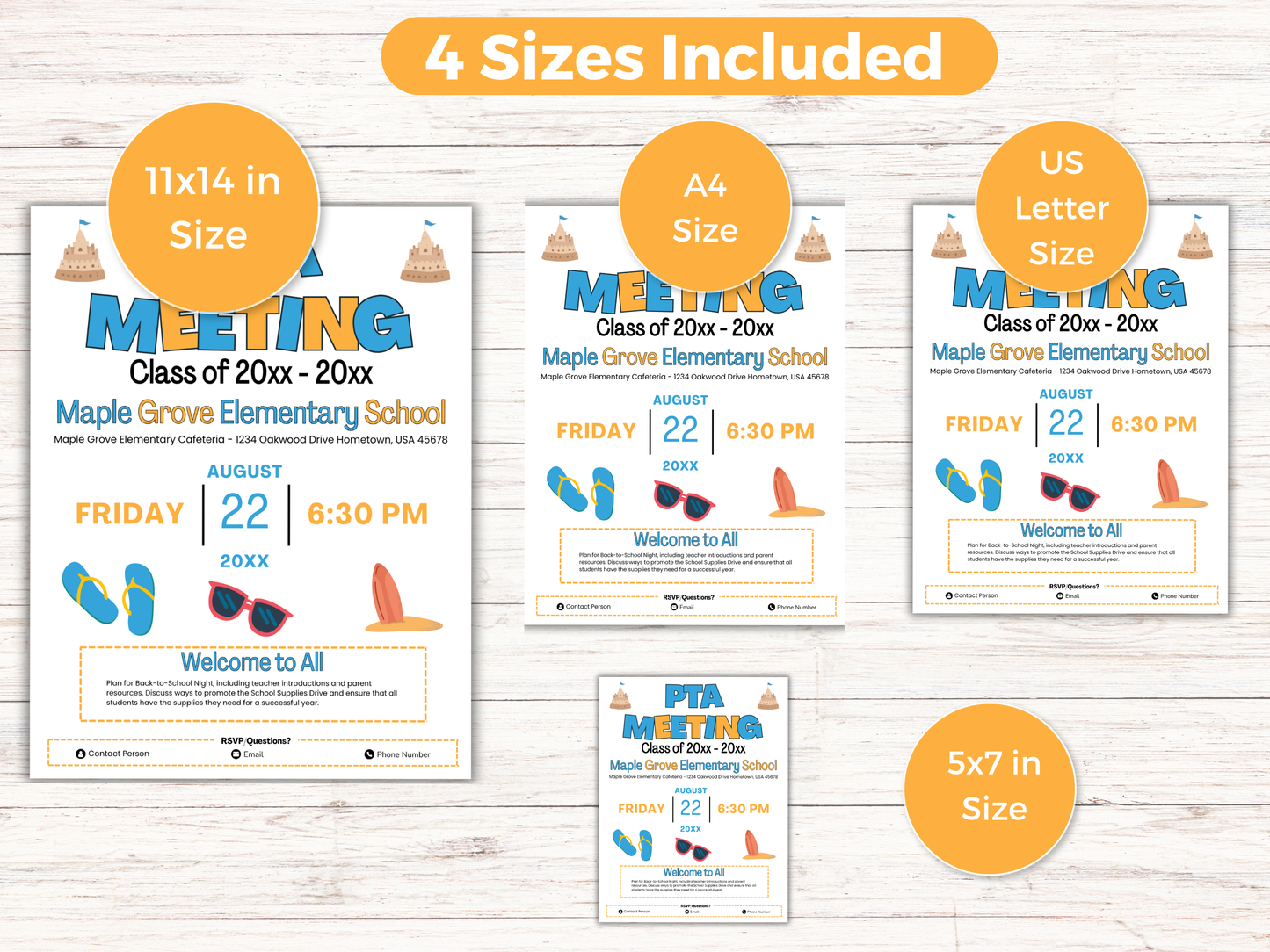 EDITABLE PTO PTA August Meeting Flyer Template