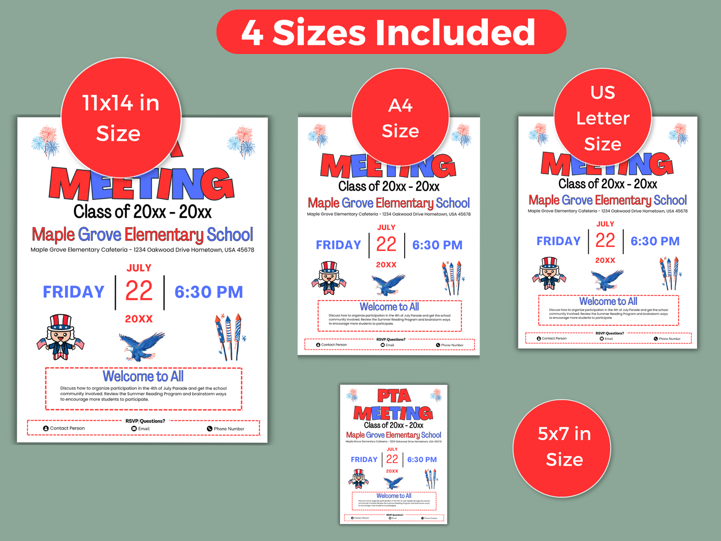 EDITABLE PTO PTA Meeting Flyer Template Bundle