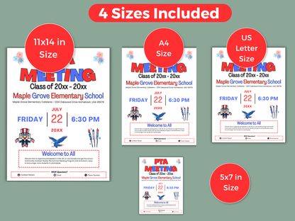 EDITABLE PTO PTA Meeting Flyer Template Bundle