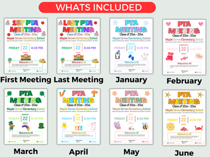 EDITABLE PTO PTA Meeting Flyer Template Bundle