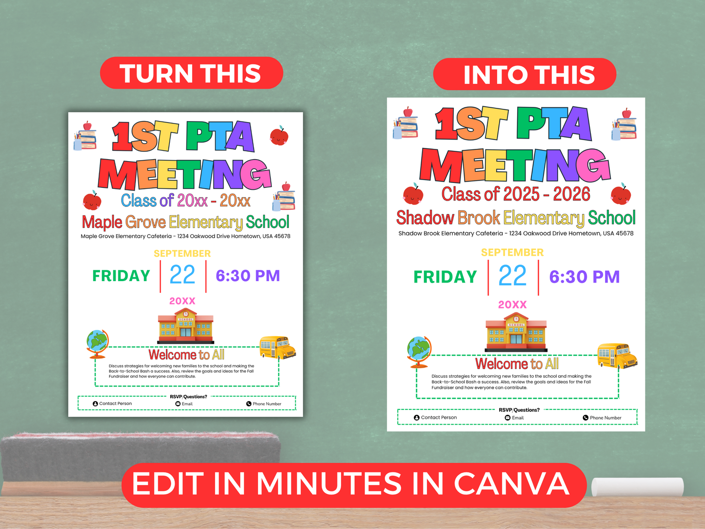 EDITABLE PTO PTA First Meeting Flyer Template
