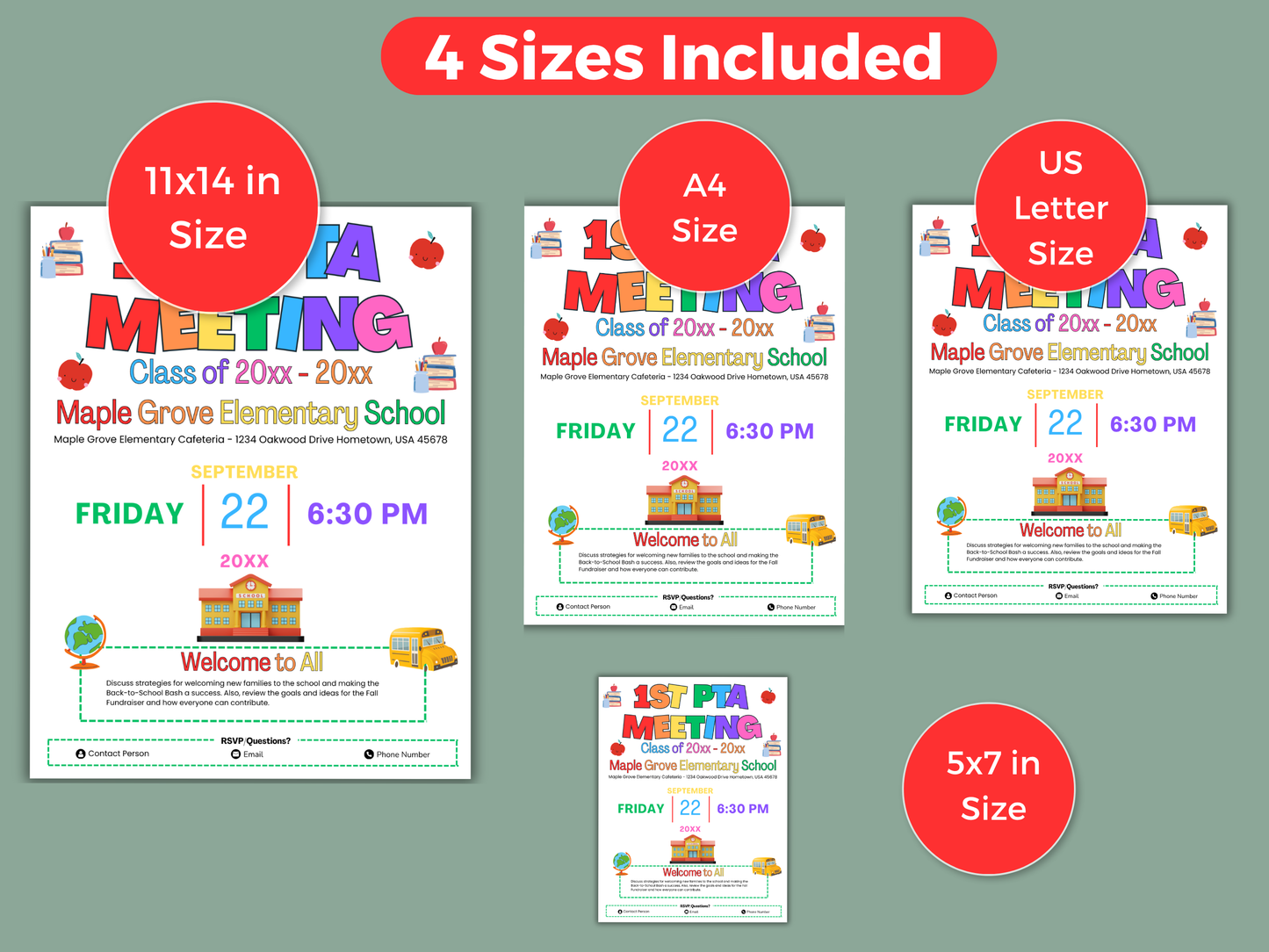 EDITABLE PTO PTA First Meeting Flyer Template