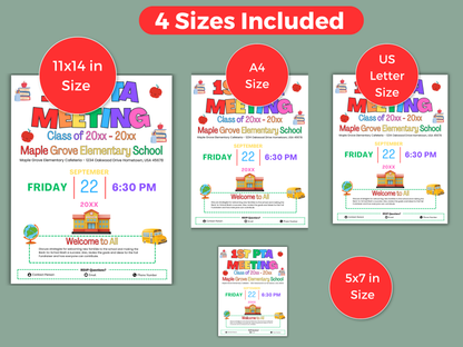 EDITABLE PTO PTA First Meeting Flyer Template