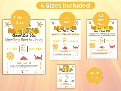 EDITABLE PTO PTA June Meeting Flyer Template
