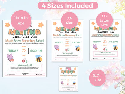 EDITABLE PTO PTA May Meeting Flyer Template