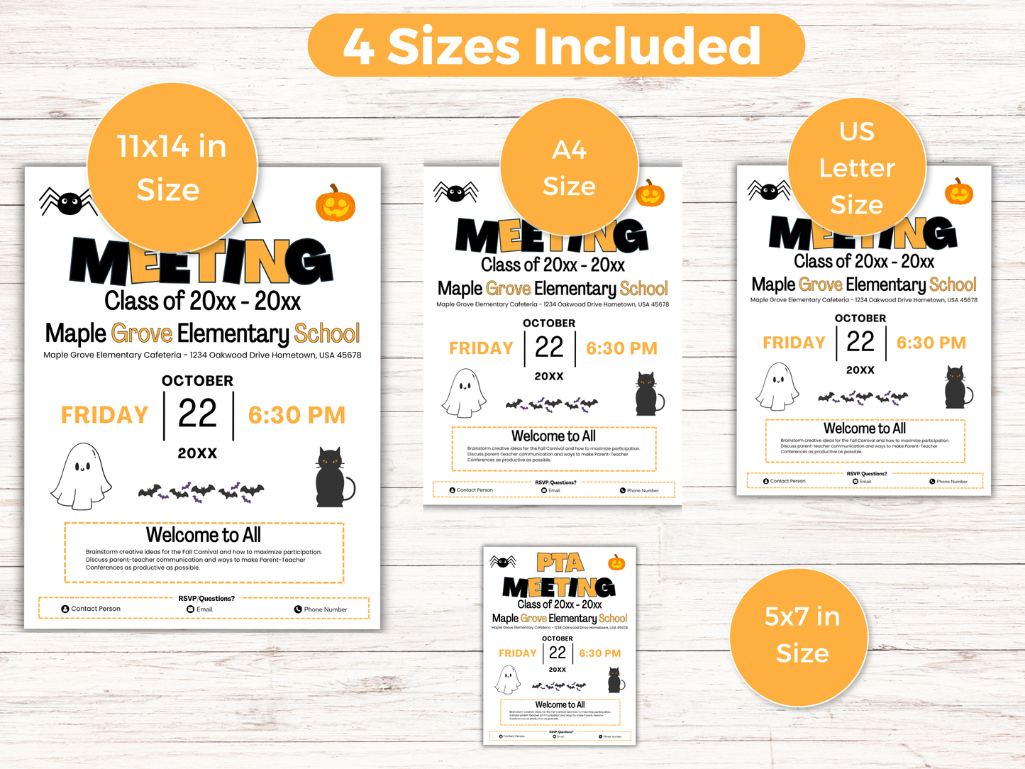 EDITABLE PTO PTA October Meeting Flyer Template