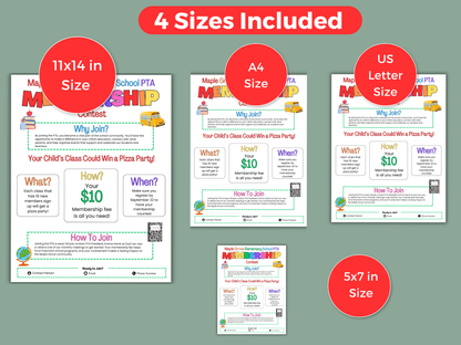 EDITABLE PTA PTO Membership Contest Flyer Template