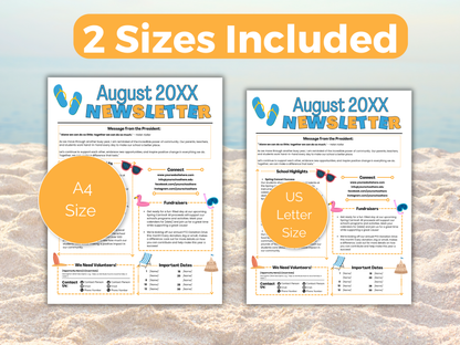 EDITABLE August PTO PTA Newsletter Template