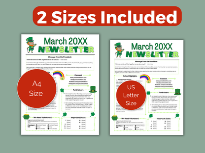 EDITABLE 12 Month PTO PTA Newsletter Template Bundle