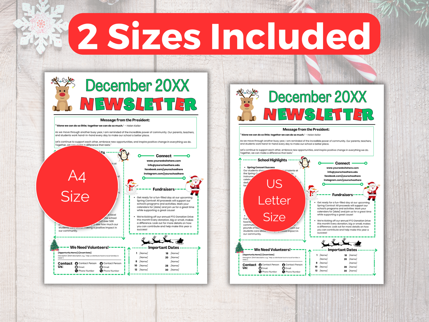 EDITABLE December PTO PTA Newsletter Template