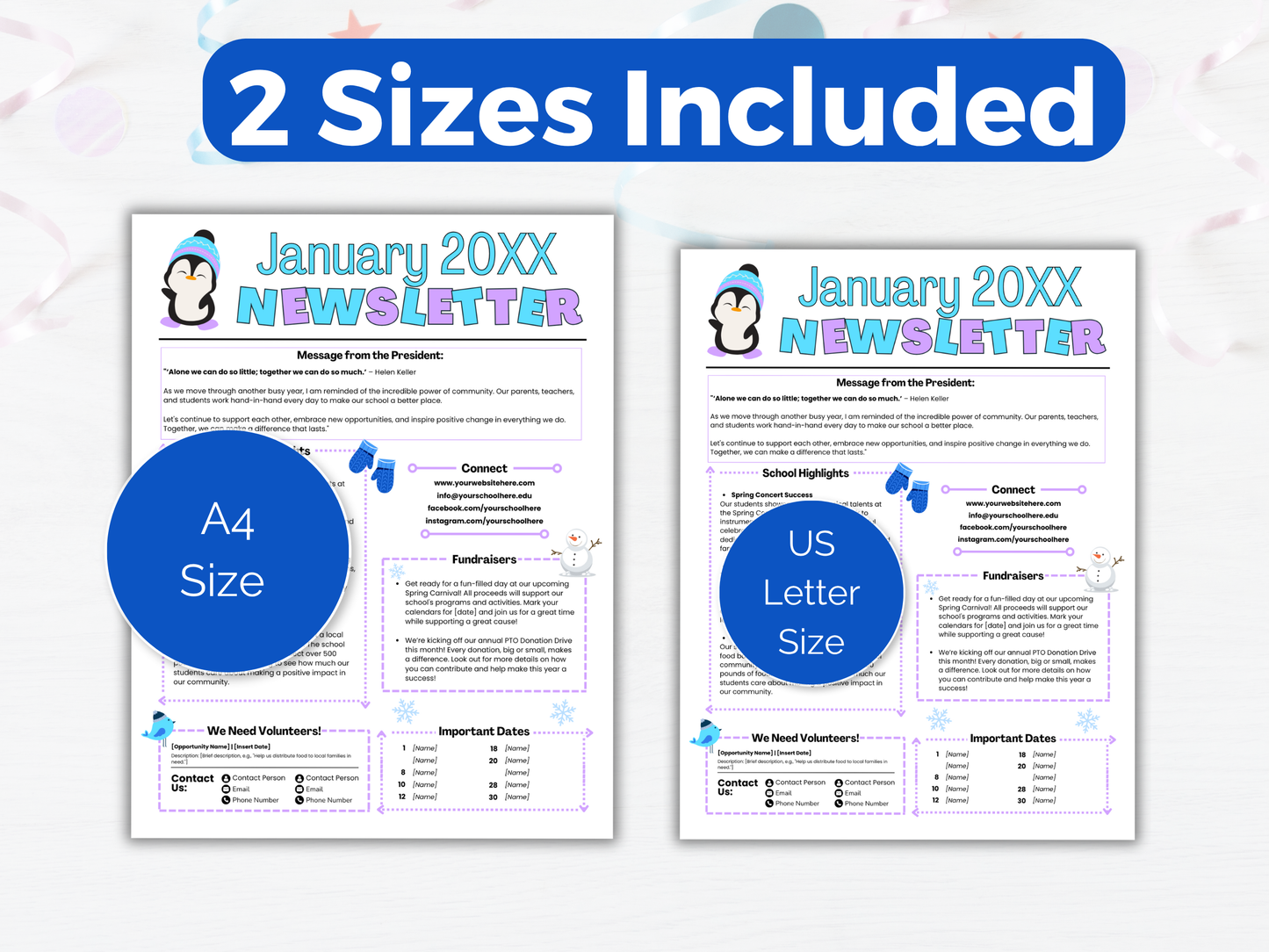 EDITABLE January PTO PTA Newsletter Template