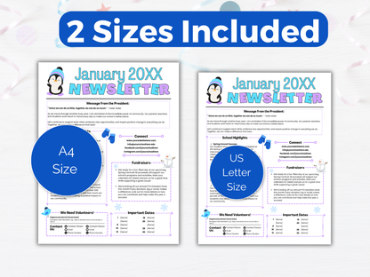 EDITABLE January PTO PTA Newsletter Template