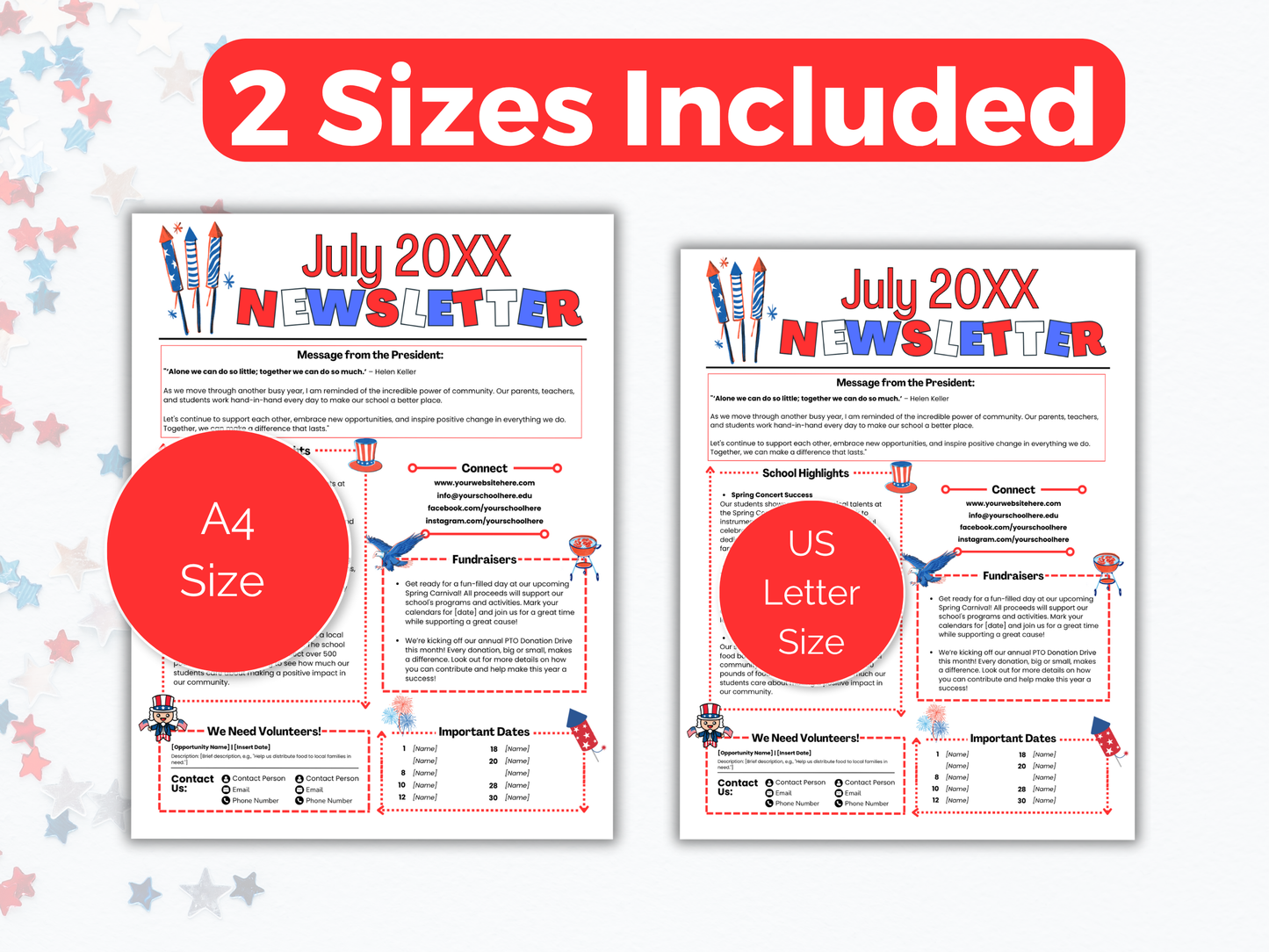 EDITABLE July PTO PTA Newsletter Template