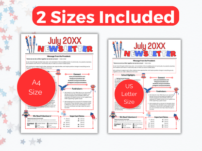 EDITABLE July PTO PTA Newsletter Template