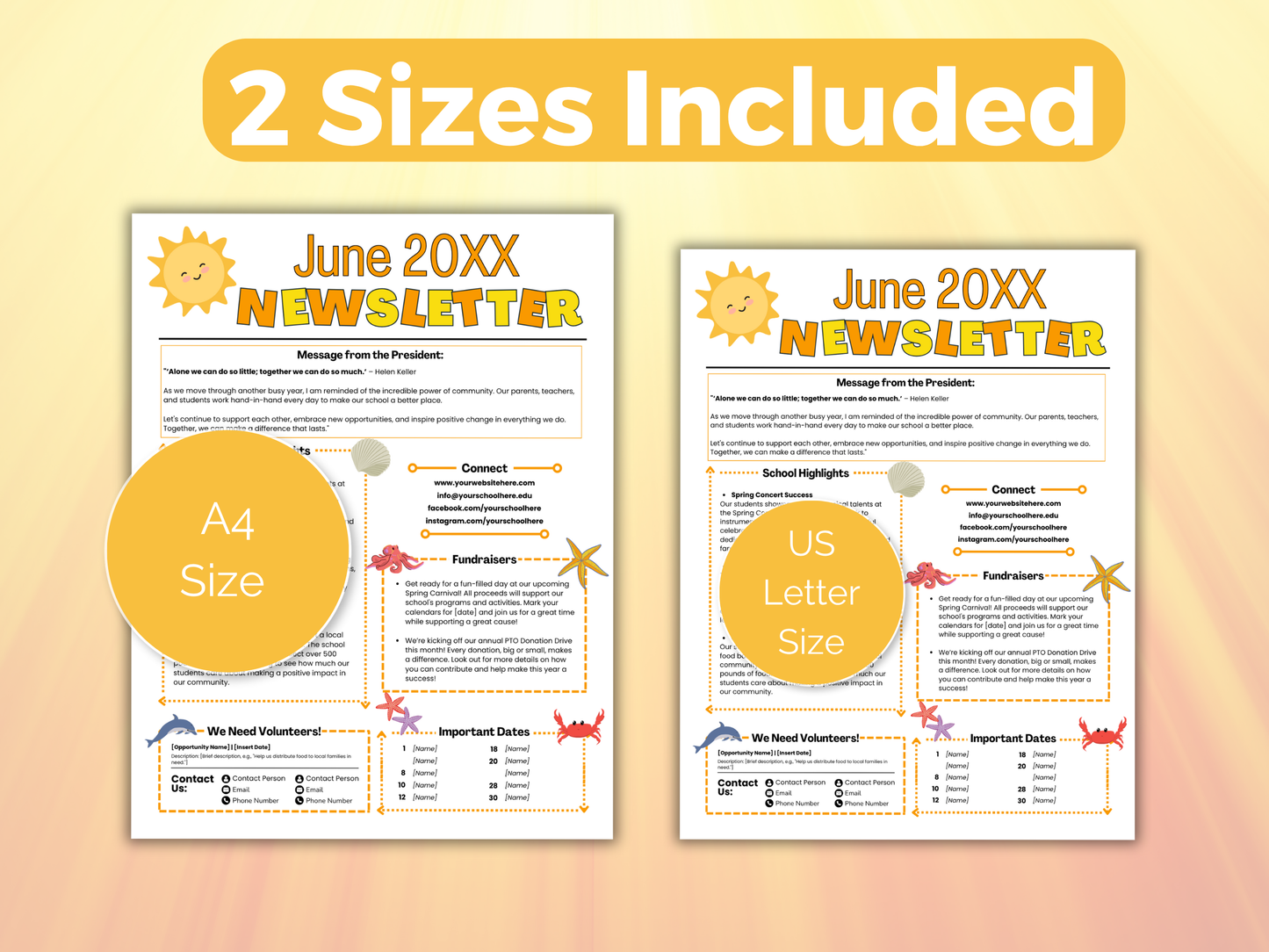 EDITABLE June PTO PTA Newsletter Template