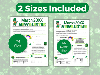 EDITABLE March PTO PTA Newsletter Template